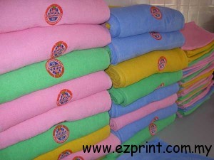 pembekal hand towel bersulam logo