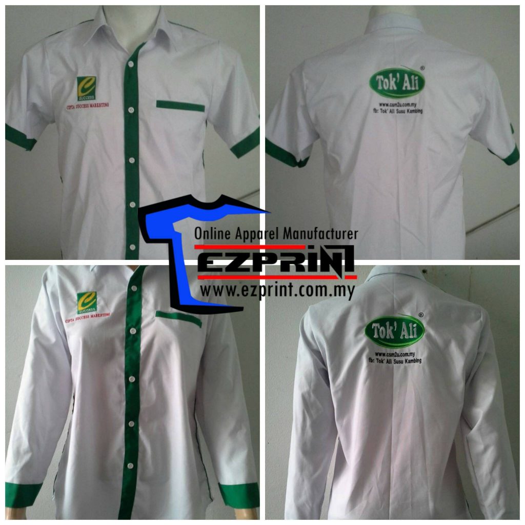 Kemeja Korporat F1 uniform Susu Kambing Tok Ali - Ezprint