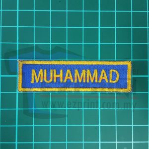 sulam name tag sekolah